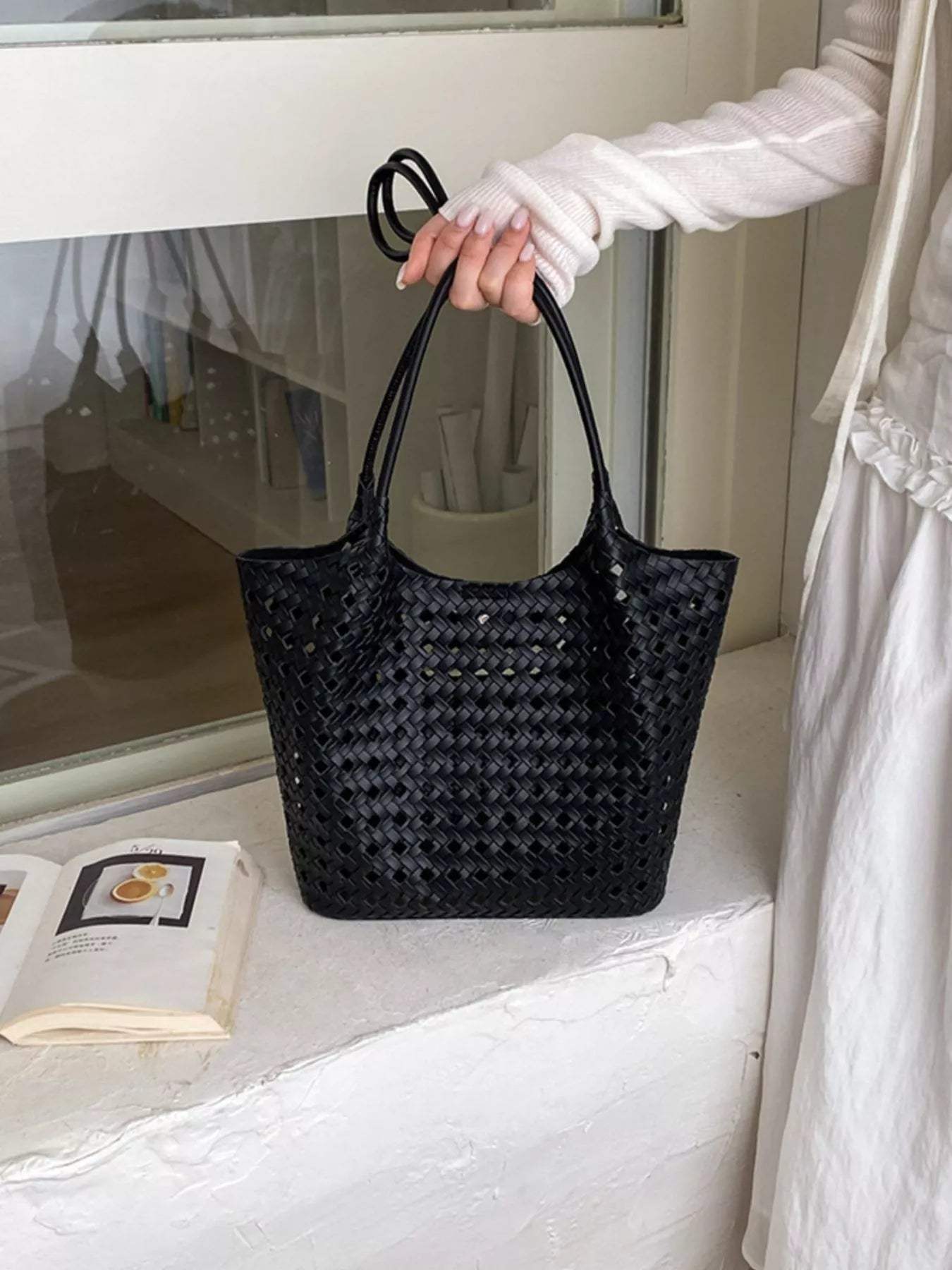 Woven Leather Shoulder Bag - Trendsi - Flyclothing LLC