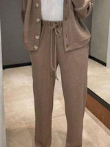 Full Size Button Up Long Sleeve Top and Pants Set - Trendsi - Flyclothing LLC