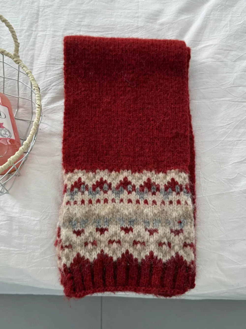 Nordic Pattern Knitted Winter Scarf - Trendsi - Flyclothing LLC