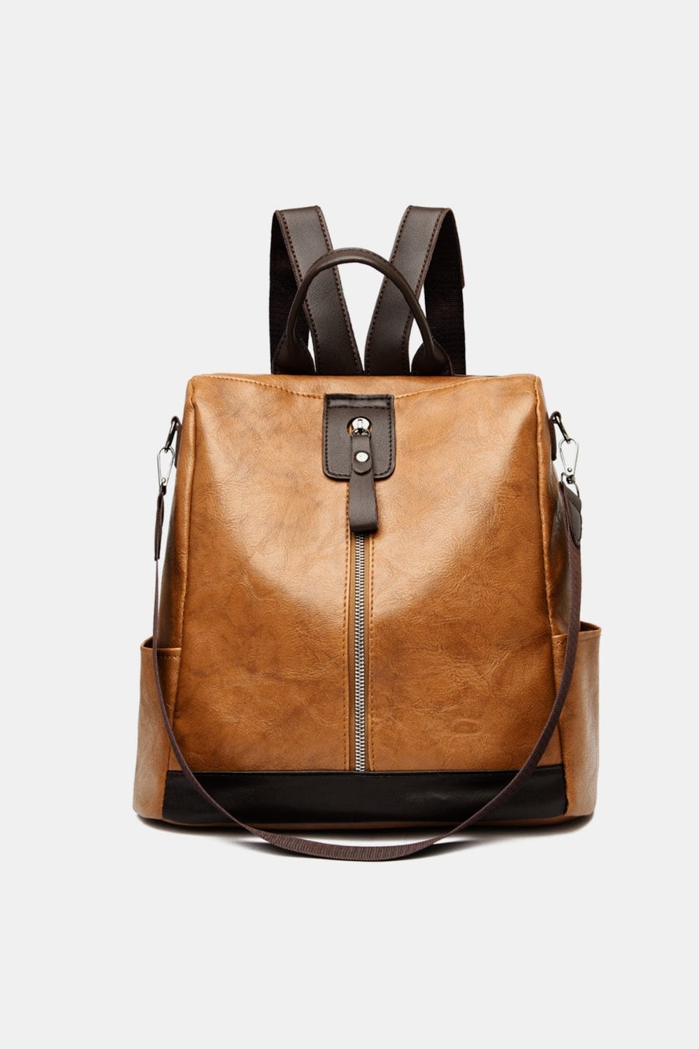 PU Leather Large Backpack Bag - Trendsi