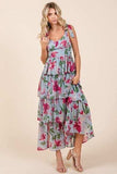 Mittoshop Layered Floral Sweetheart Neck Maxi Dress - Trendsi - Flyclothing LLC