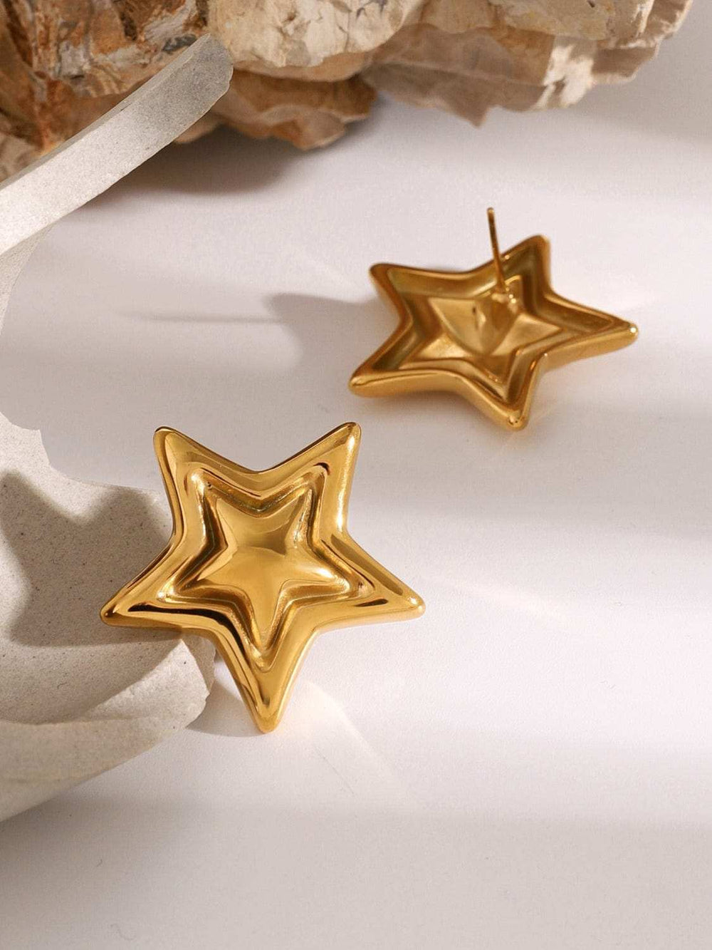 Stainless Steel Star Stud Earrings - Trendsi - Flyclothing LLC