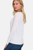 Zenana Full Size V-Neck Long Sleeve T-Shirt - Trendsi - Flyclothing LLC