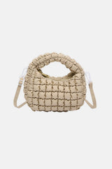 Quilted Puffy Removable Strap Crossbody Bag - Trendsi - Flyclothing LLC