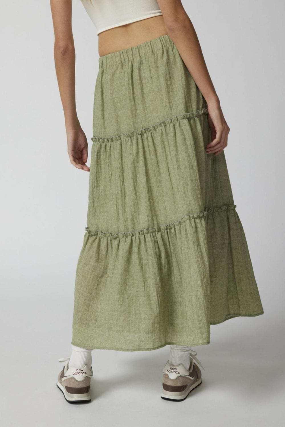 Frill Elastic Waist Skirt - Trendsi - Flyclothing LLC