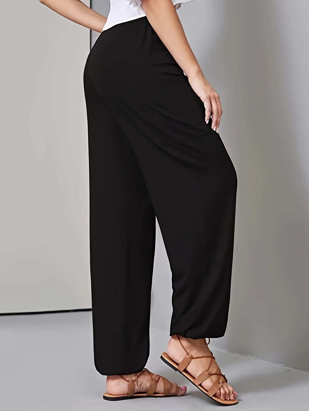 Drawstring Wide Leg Pants with Pockets - Trendsi - Flyclothing LLC