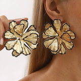 18K Gold-Plated Flower Stud Earrings - Trendsi - Flyclothing LLC