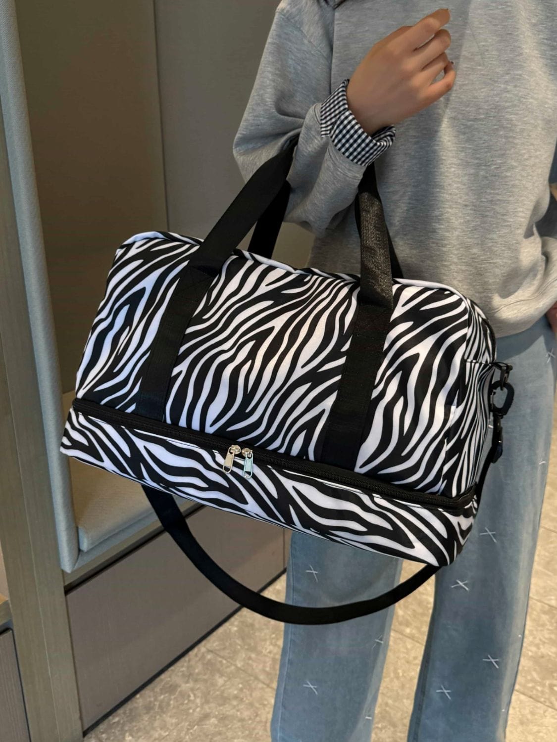 Oxford Cloth Leopard Travel Bag - Trendsi