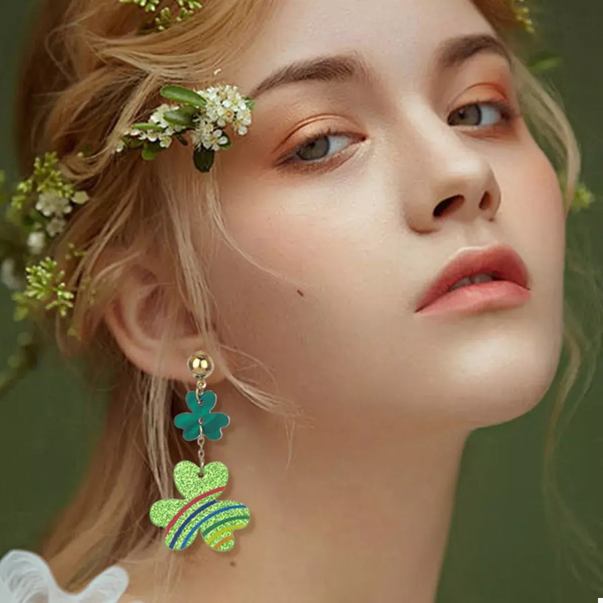 Lucky Clover Dangle Earrings - Trendsi - Flyclothing LLC
