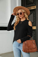 Dropped Shoulder Long Sleeve Blouse - Trendsi - Flyclothing LLC