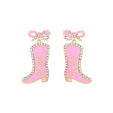 Cowgirl Boot Dangle Earrings with Bow - Trendsi - Flyclothing LLC