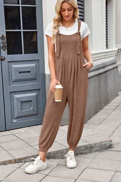 Lovelet Knotted Strap Overalls with Pockets - Trendsi - Flyclothing LLC