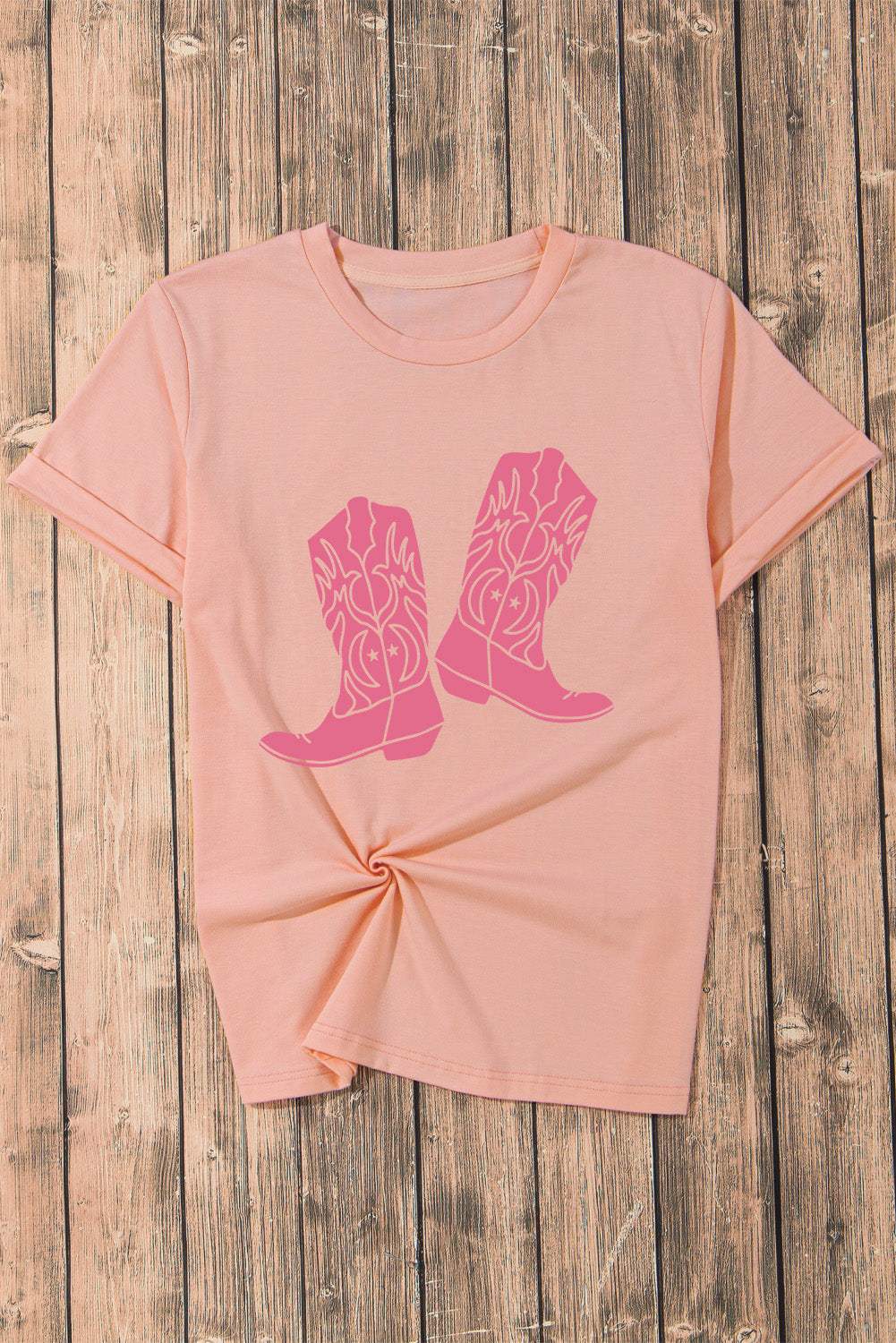 Boots Graphic Round Neck Short Sleeve T-Shirt - Trendsi - Flyclothing LLC