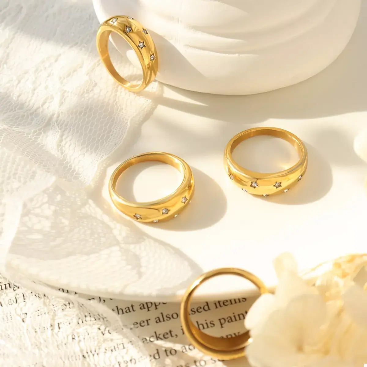 18K Gold-Plated Zircon Ring - Trendsi - Flyclothing LLC