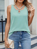 O-Ring Cutout Ribbed Knit Tank Top - Trendsi - Flyclothing LLC