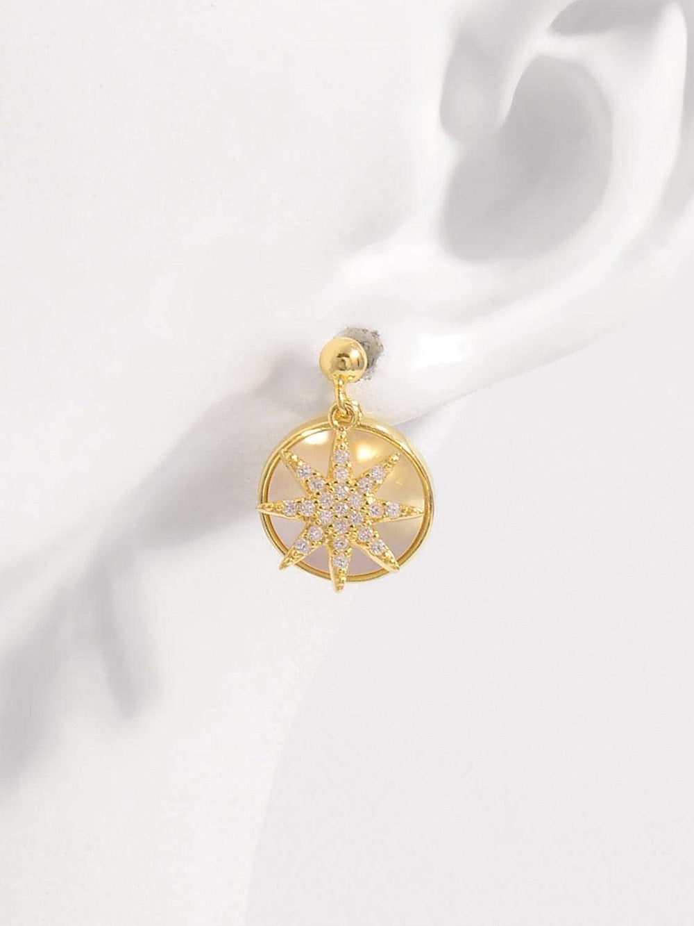 18K Gold-Plated 925 Sterling Silver Star Shape Earrings - Trendsi - Flyclothing LLC