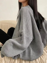 Open Front Oversized Knit Cardigan - Trendsi - Flyclothing LLC