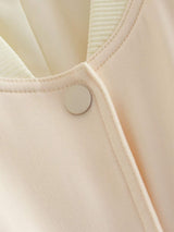 Pocketed Snap Down Baseball Collar Jacket - Trendsi - Flyclothing LLC