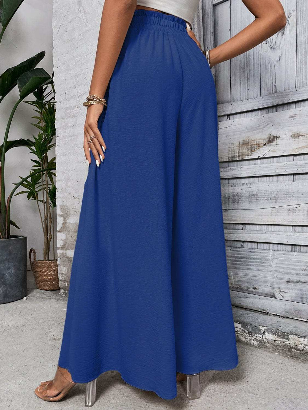 Tied High Waist Wide Leg Pants - Trendsi - Flyclothing LLC