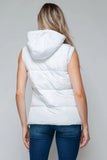 Snobbish Snap and Zip Closure Hooded Vest - Trendsi