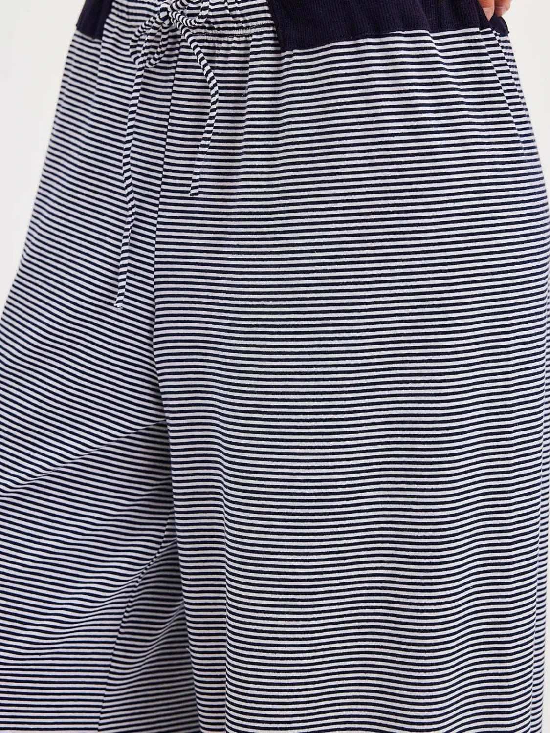 Drawstring Striped Wide Leg Pants - Trendsi - Flyclothing LLC