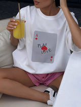 Graphic Round Neck Half Sleeve T-Shirt - Trendsi - Flyclothing LLC