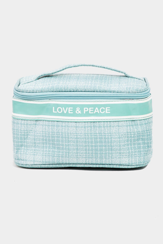 Fame Love & Peace Striped Handle Bag - Trendsi