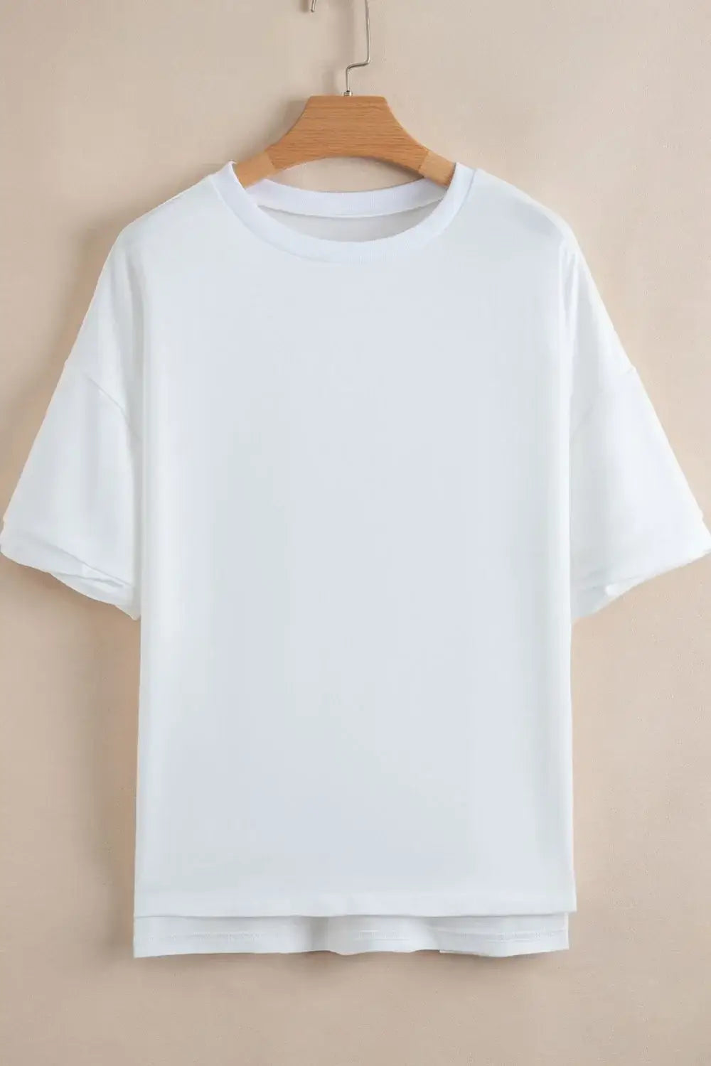 Loose Half Sleeve Hi Low Hem T Shirt - Trendsi - Flyclothing LLC