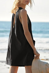 Lovelet Round Neck Sleeveless Romper with Pockets - Trendsi - Flyclothing LLC