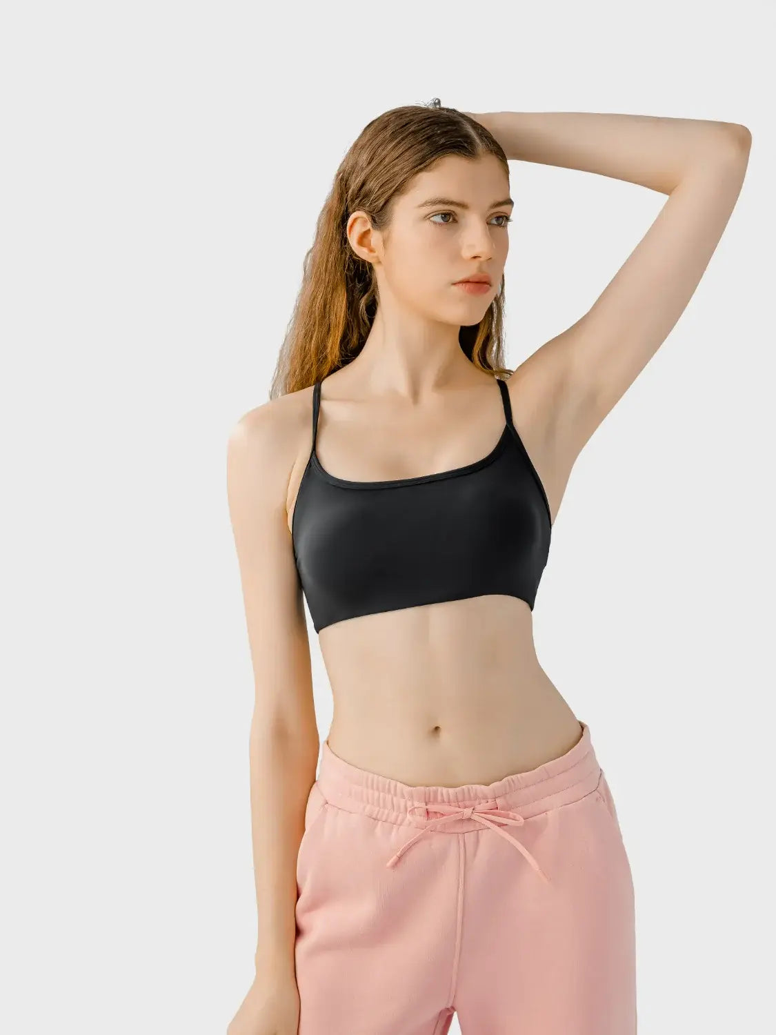 Millennia Crisscross Back Scoop Neck Active Cami with Detachable Chest Pads - Trendsi - Flyclothing LLC