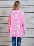 Angel Wings Heart Open Front Long Sleeve Cardigan - Trendsi - Flyclothing LLC
