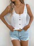Cable-Knit Button Down V-Neck Sweater Vest - Trendsi - Flyclothing LLC