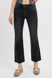 RISEN Tummy Control Mid Rise Crop Straight Jeans - Trendsi