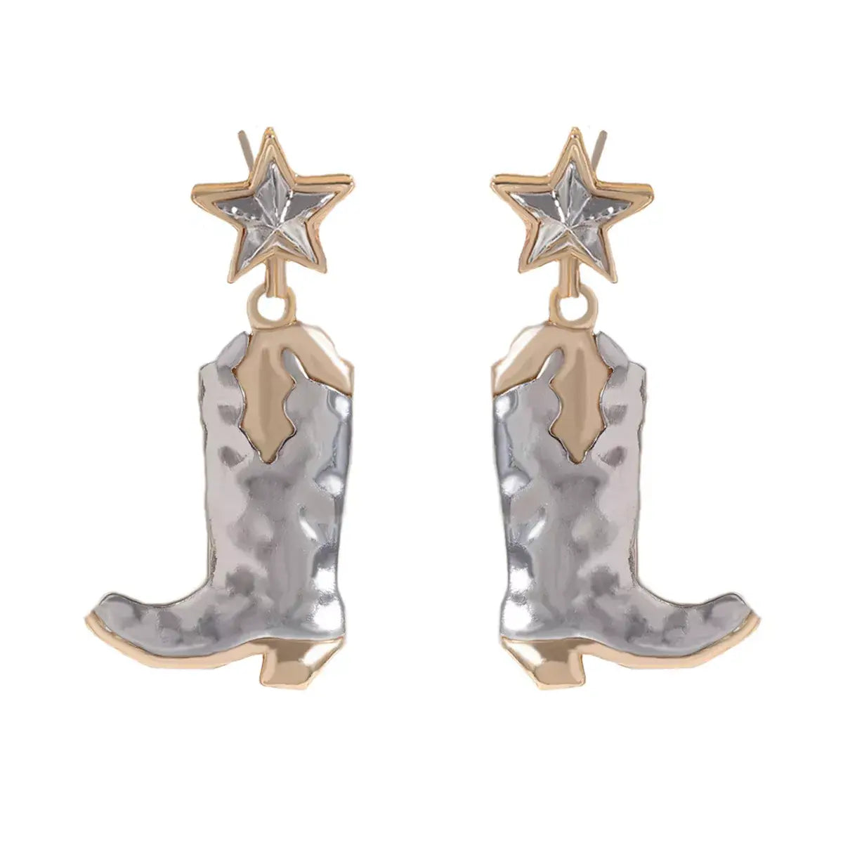 Western Cowboy Boot Star Dangle Earrings - Trendsi - Flyclothing LLC