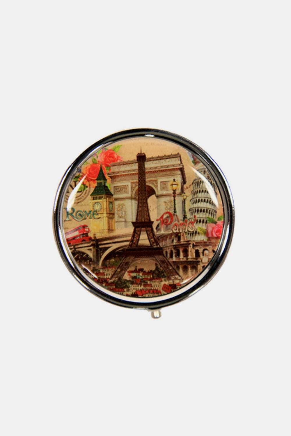Nicole Lee USA Print Metallic Circular Small Pill Case - Trendsi - Flyclothing LLC