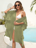 Ruffled Open Front Cover-Up - Trendsi - Flyclothing LLC