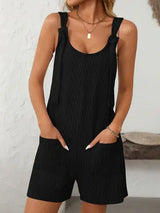 Mandy Texture Adjustable Strap Overalls with Pockets - Trendsi - Flyclothing LLC