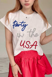 Letter Round Neck Short Sleeve T-Shirt - Trendsi - Flyclothing LLC