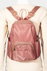 Fame Multi Pocket Nylon Backpack Bag - Trendsi
