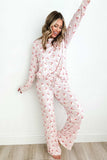 Santa Print Long Sleeve Top and Pants Lounge Set - Trendsi - Flyclothing LLC