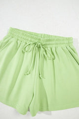 Loose V Neck Half Sleeve Tee and Drawstring Shorts Plus Size - Trendsi - Flyclothing LLC