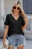 V-Neck Short Sleeve Blouse - Trendsi - Flyclothing LLC