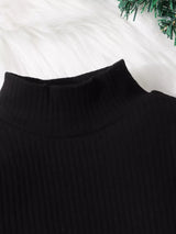 Children's Ribbed Knit Top & Plaid Skirt Set - Trendsi - Flyclothing LLC