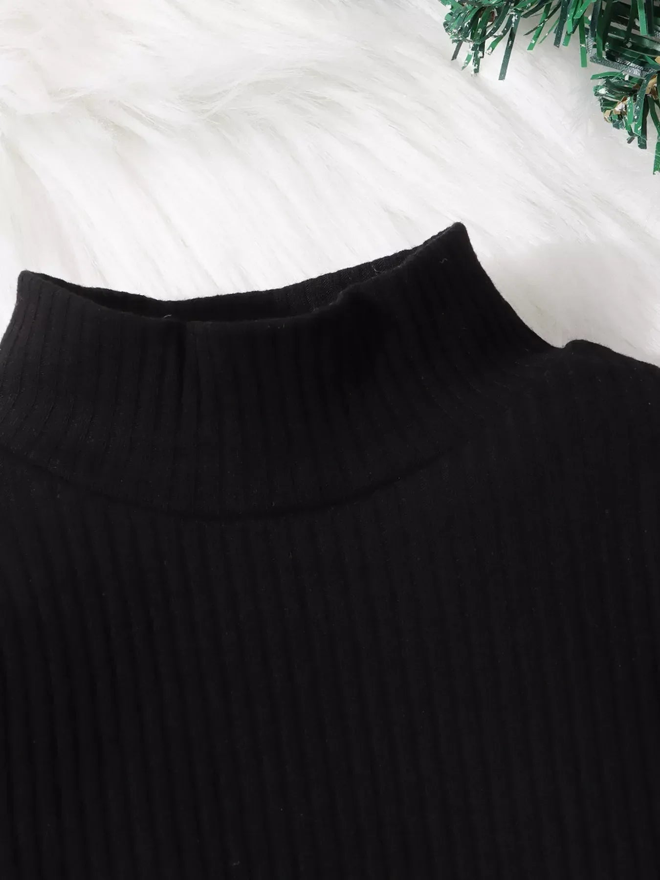 Children's Ribbed Knit Top & Plaid Skirt Set - Trendsi - Flyclothing LLC