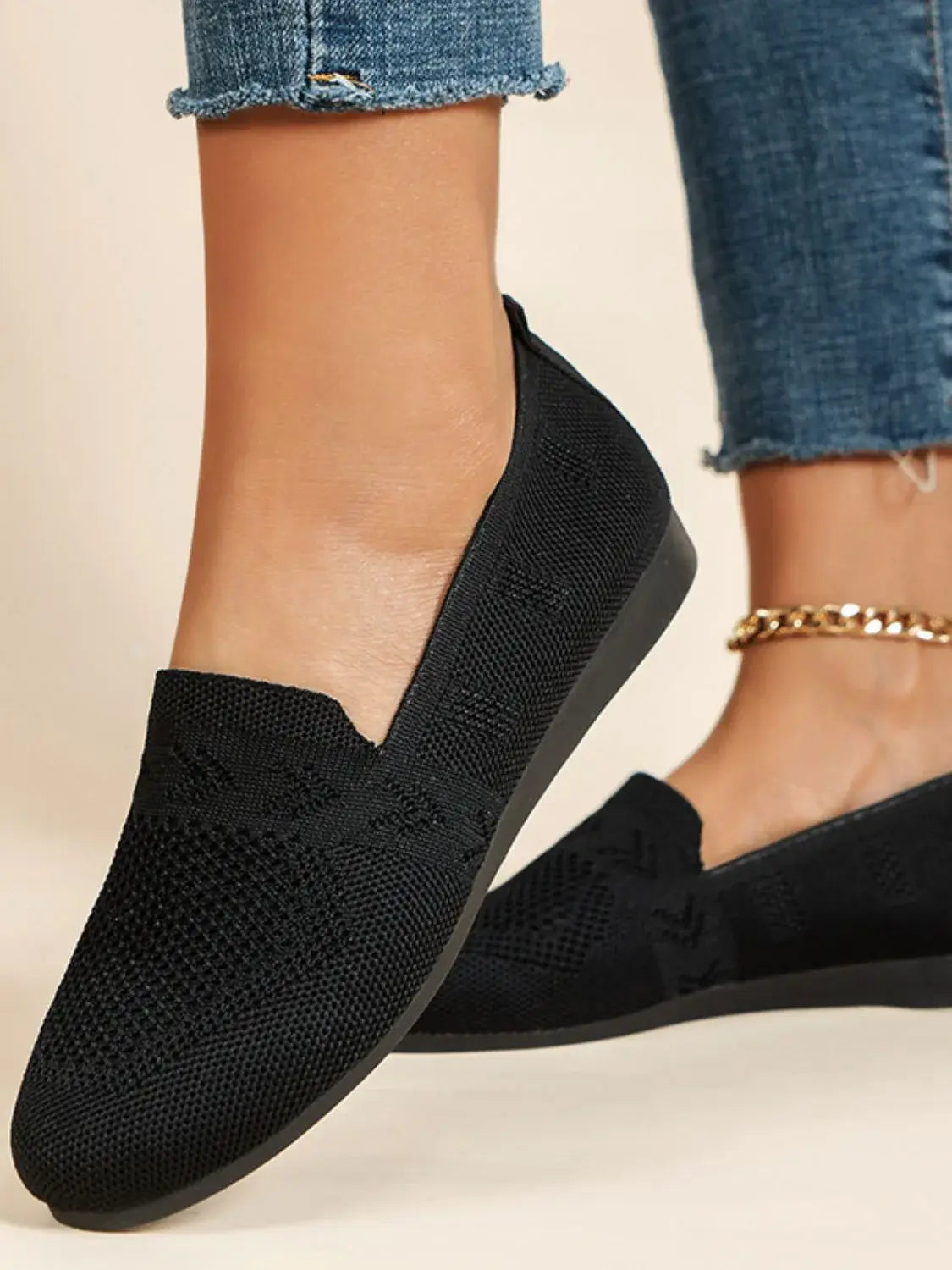 Mesh Round Toe Flat Slip-Ons - Trendsi - Flyclothing LLC