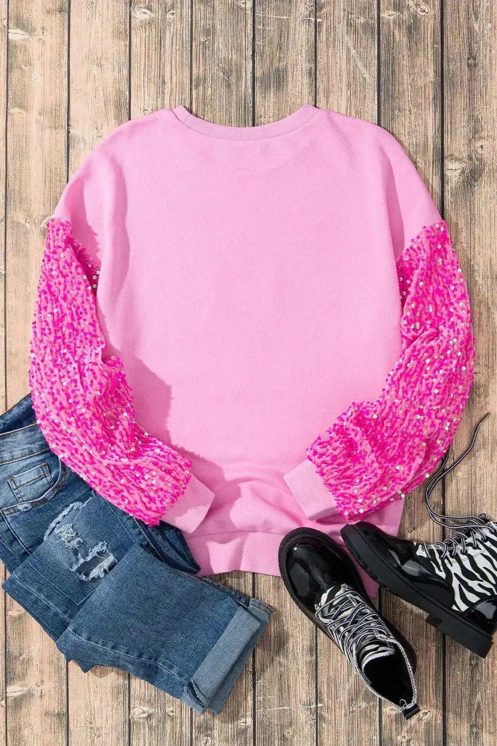 Sequin Nutcracker Dropped Shoulder Sweatshirt - Trendsi - Flyclothing LLC