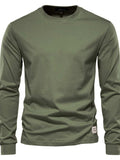 Men's Full Size Round Neck Long Sleeve T-Shirt Plus Size - Trendsi - Flyclothing LLC