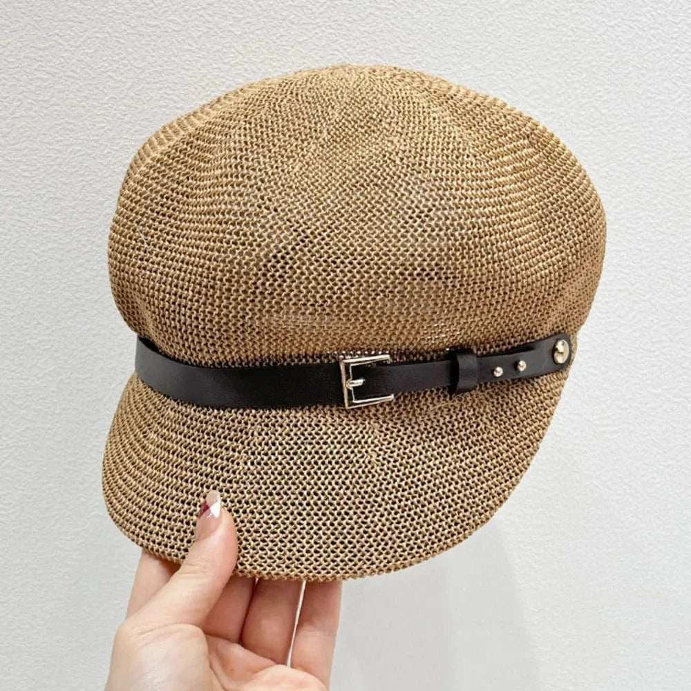 Straw Woven Buckle Hat - Trendsi - Flyclothing LLC