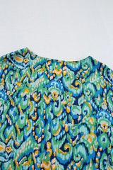 Abstract Print V Neck Half Sleeve Loose Fit Blouse - Trendsi - Flyclothing LLC
