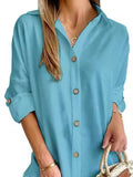 Button Down Long Sleeve Shirt Dress - Trendsi - Flyclothing LLC